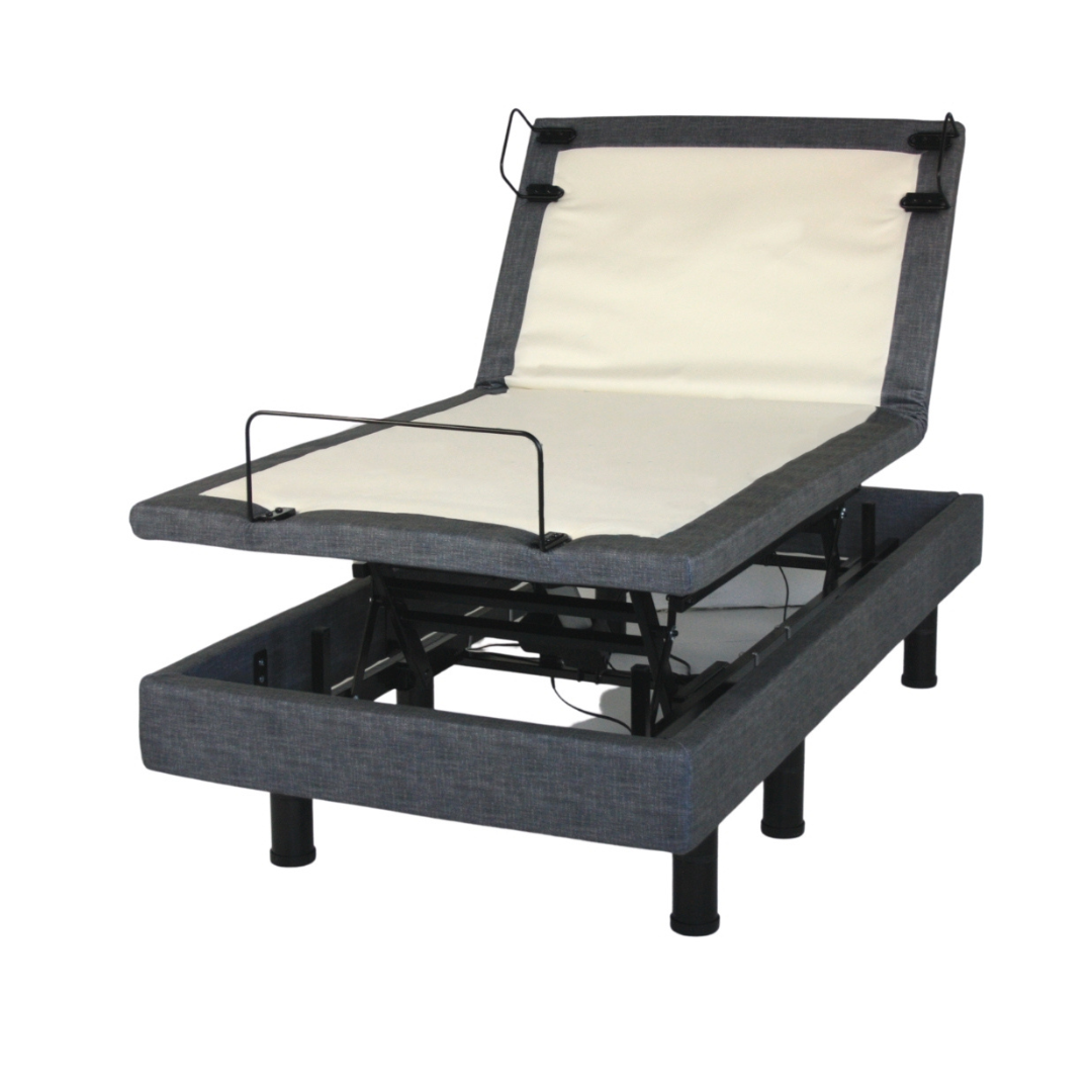 Golden Passport™ Hi Low Adjustable Bed with Dual-Zone Vibrating Massage - Twin XL Bed Frame only raised